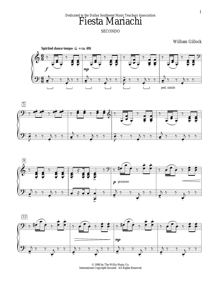 Fiesta Mariachi Fiesta Mariachi Piano Duet scores gallery preview page 1