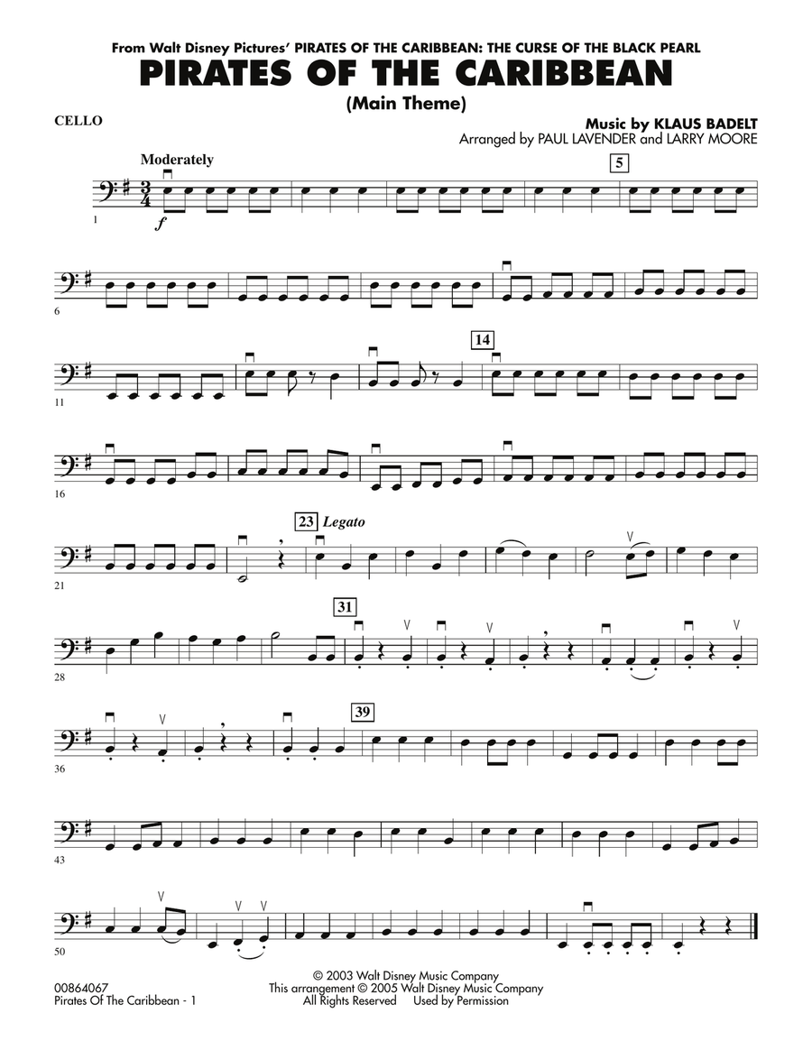 Pirates Of The Caribbean Main Theme Cello by Klaus Badelt