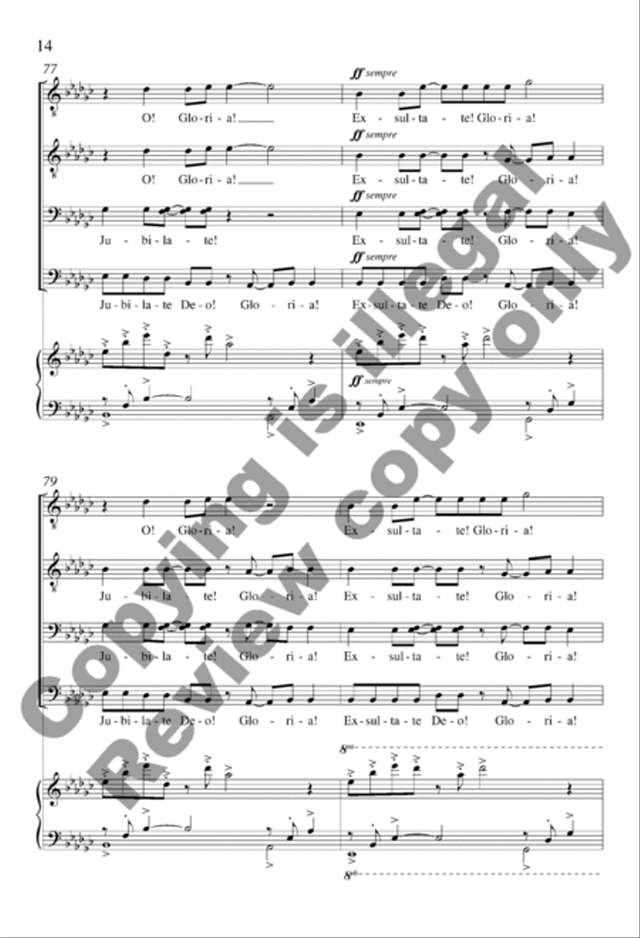 Exsultate! Jubilate! TTBB scores gallery preview page 14