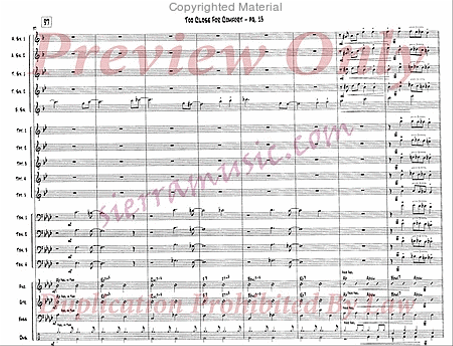 Too Close For Comfort Big Band scores gallery preview page 14