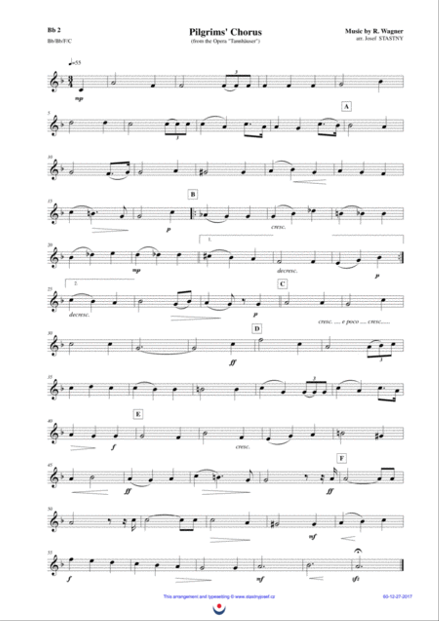 Pilgrims´ Chorus Choir scores gallery preview page 4