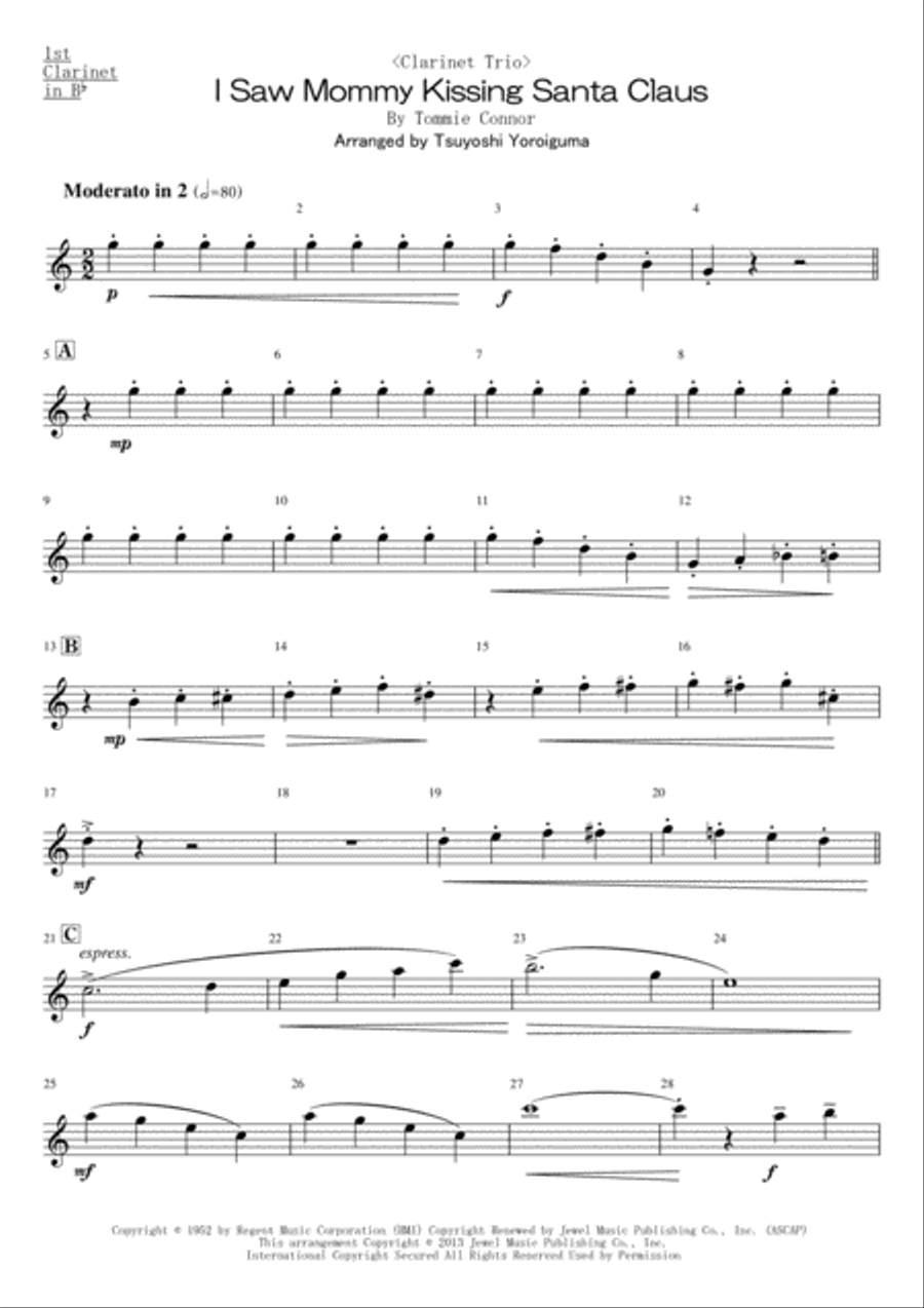 I Saw Mommy Kissing Santa Claus Woodwind Trio scores gallery preview page 5