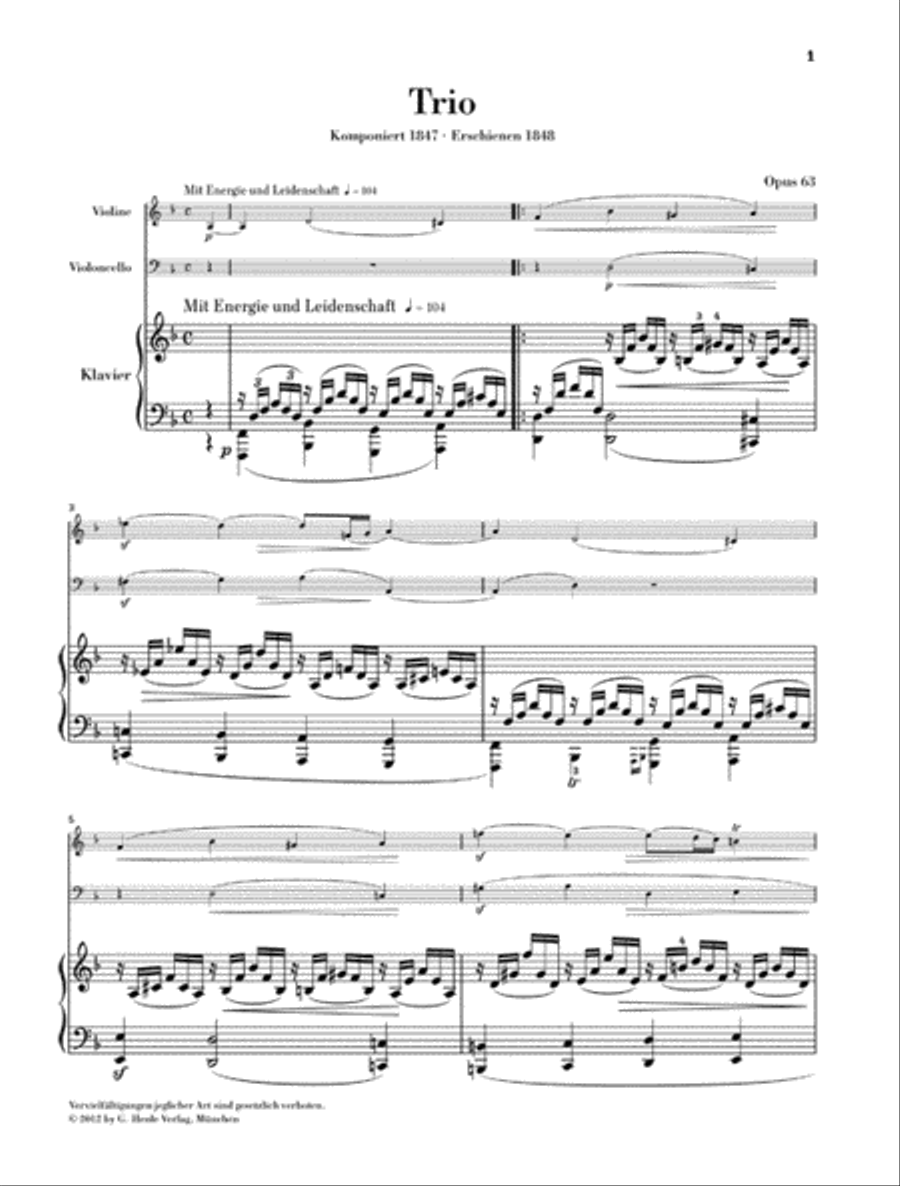 Robert Schumann – Works for Piano Trio Piano Trio scores gallery preview page 3