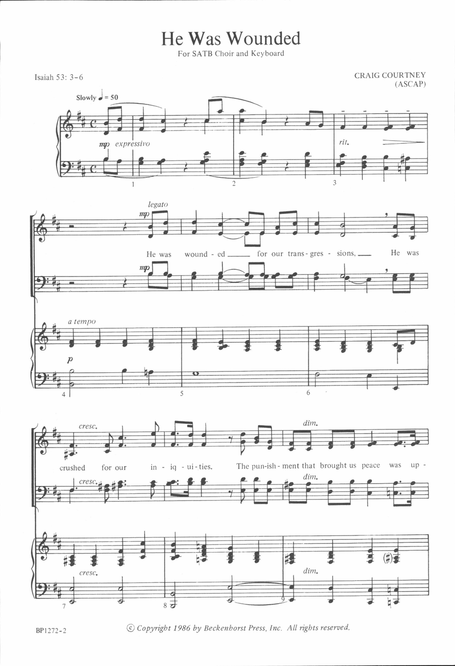 He Was Wounded 4-Part scores gallery preview page 2