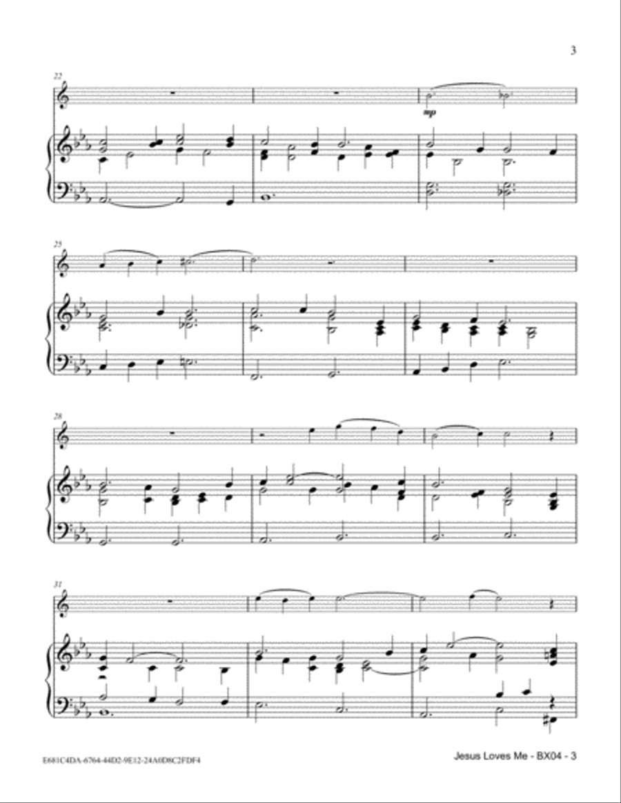 Jesus Loves Me Baritone Saxophone scores gallery preview page 3