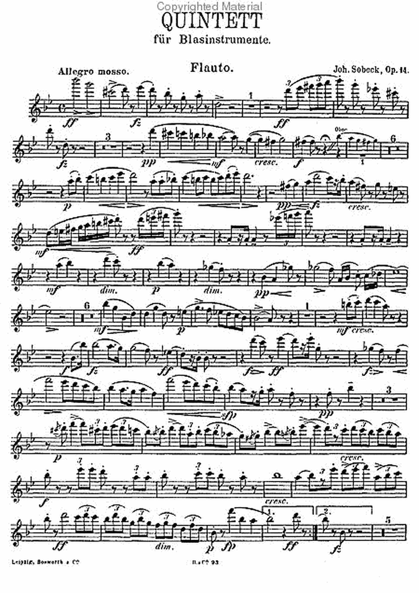 Wind Quintet in G minor, Op. 14 image number null