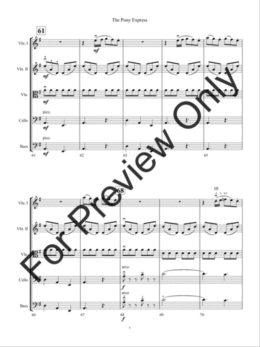 The Pony Express (Score) String Orchestra scores gallery preview page 10