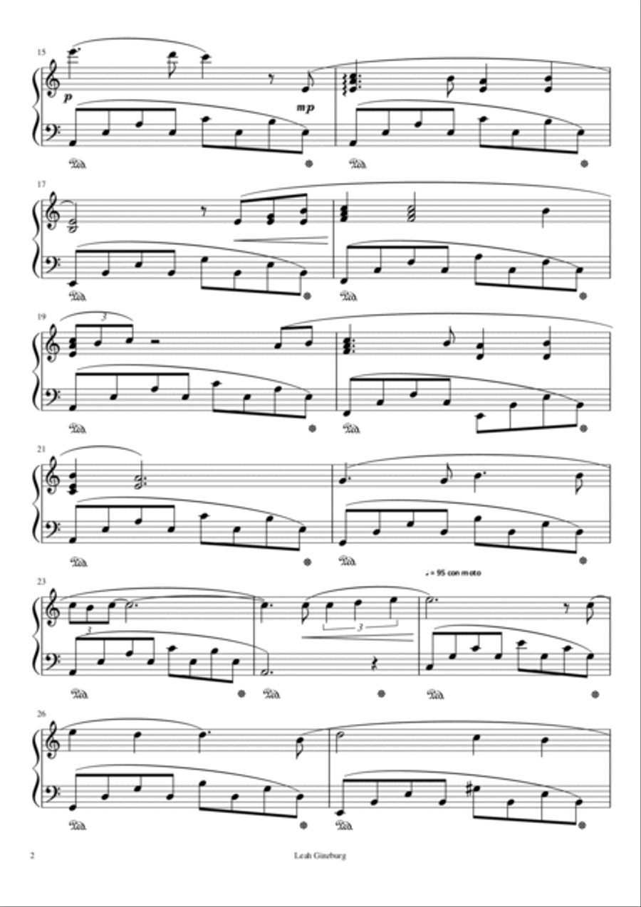 Shir Lamaalot Esa Einai (Psalm 121) Piano Solo scores gallery preview page 2