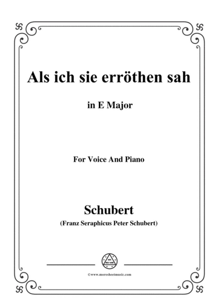 Schubert-Als ich sie errothen sah in E Major,for voice and piano image number null