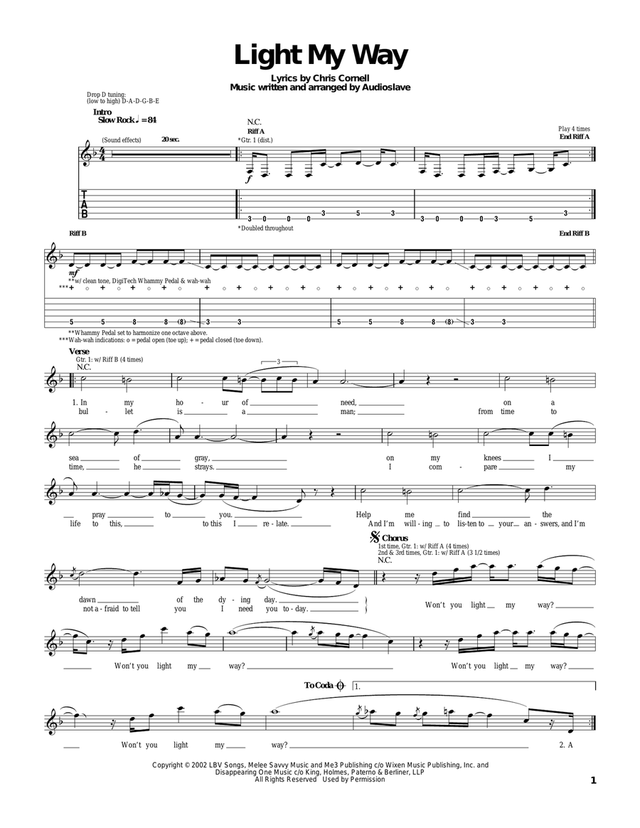 Light My Way Electric Guitar scores gallery preview page 1
