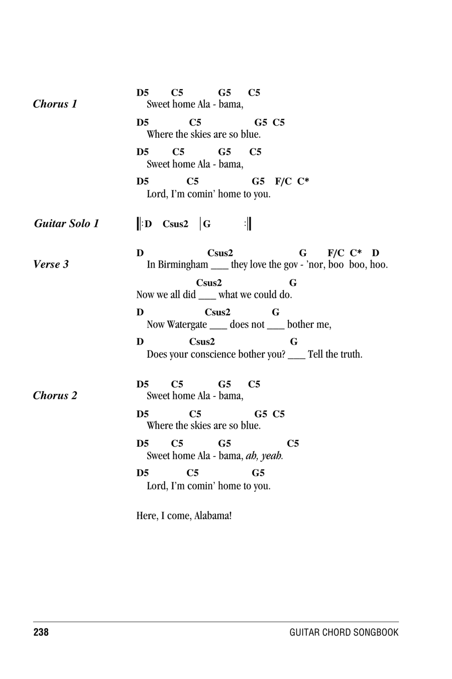 Sweet Home Alabama Sweet Home Alabama Acoustic Guitar scores gallery preview page 2
