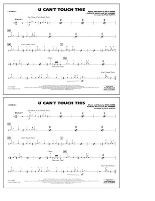 U Can't Touch This (arr. Paul Murtha) - Cymbals