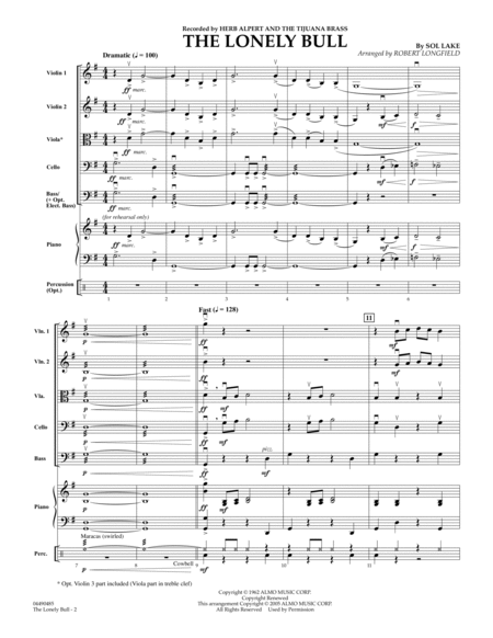 The Lonely Bull - Conductor Score (Full Score)