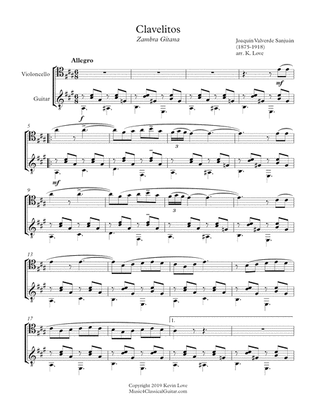 Clavelitos (Cello and Guitar) - Score and Parts