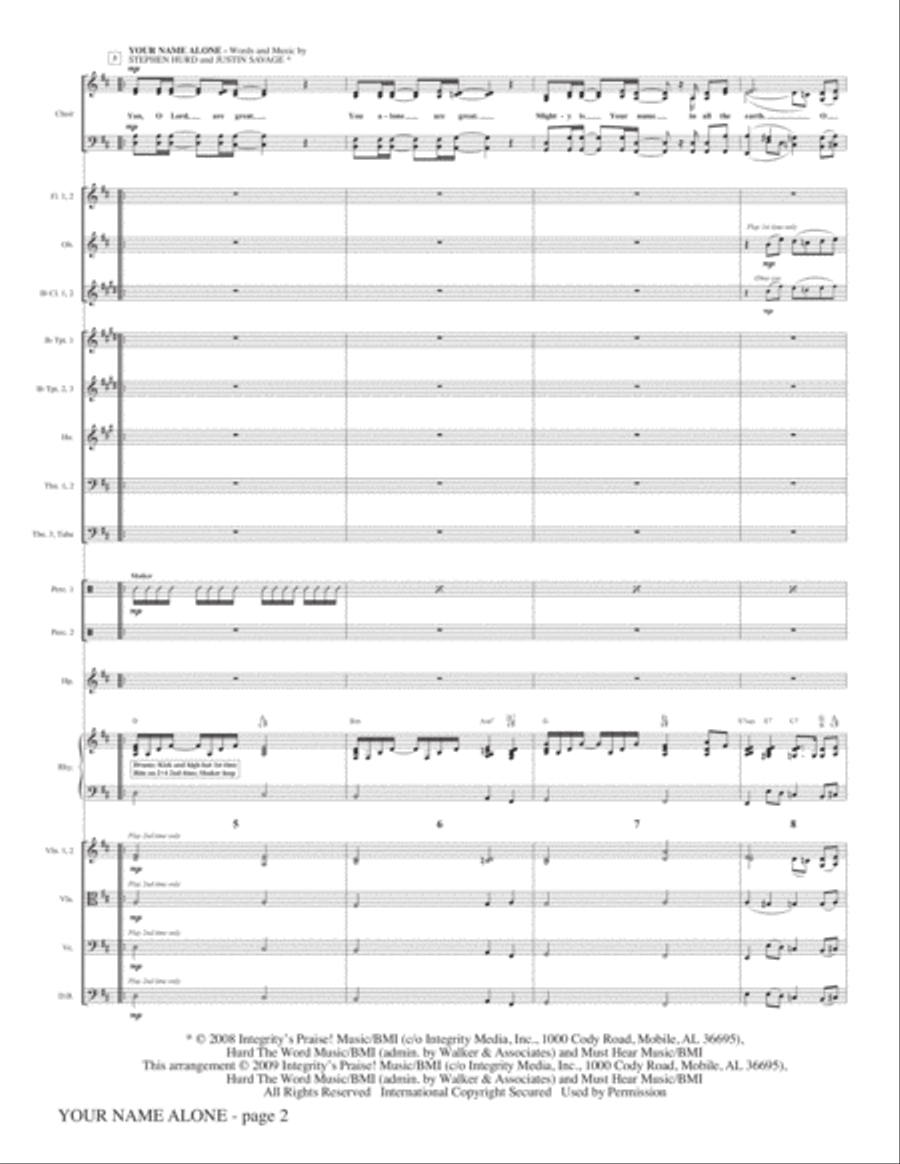 Your Name Alone (with Your Name) - Full Score Choir scores gallery preview page 2