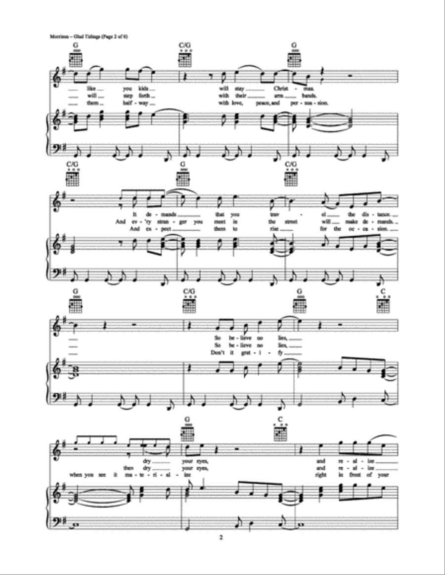 Glad Tidings Glad Tidings Piano, Vocal, Guitar scores gallery preview page 2