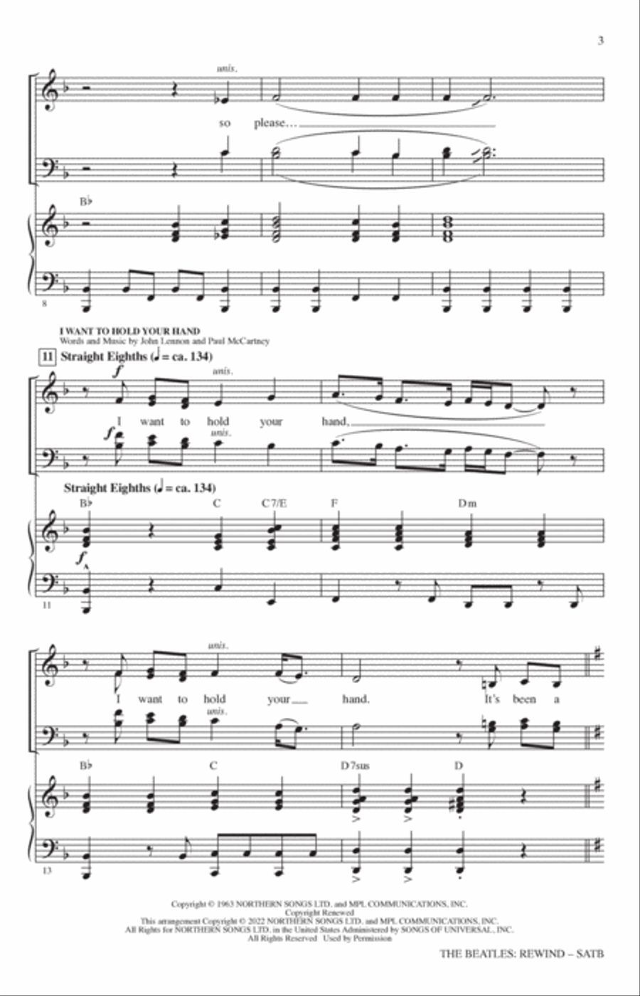 The Beatles: Rewind (Medley) (arr. Mark Brymer) 4-Part scores gallery preview page 2