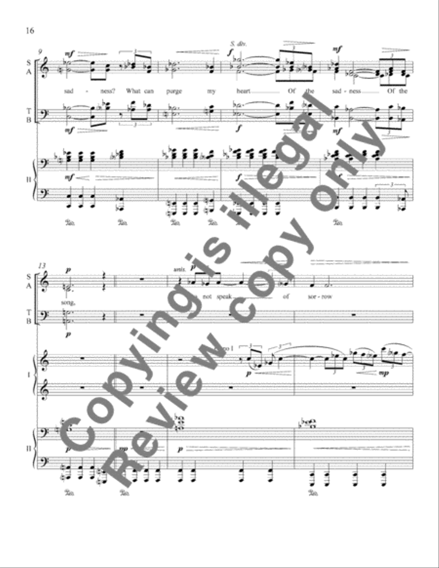 Afro-American Fragments: 4. Song for Billie Holiday 4-Part scores gallery preview page 3
