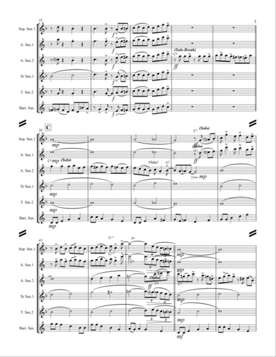 Rudolph The Red-nosed Reindeer Saxophone Quintet scores gallery preview page 4