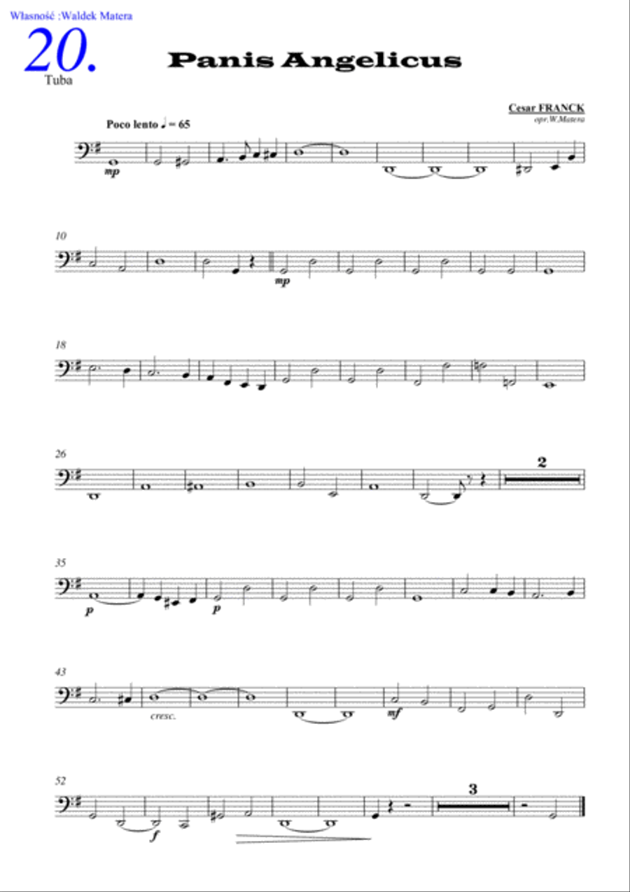 Cesar Franck - Panis Angelicus for Brass Quintet Brass Quintet scores gallery preview page 5