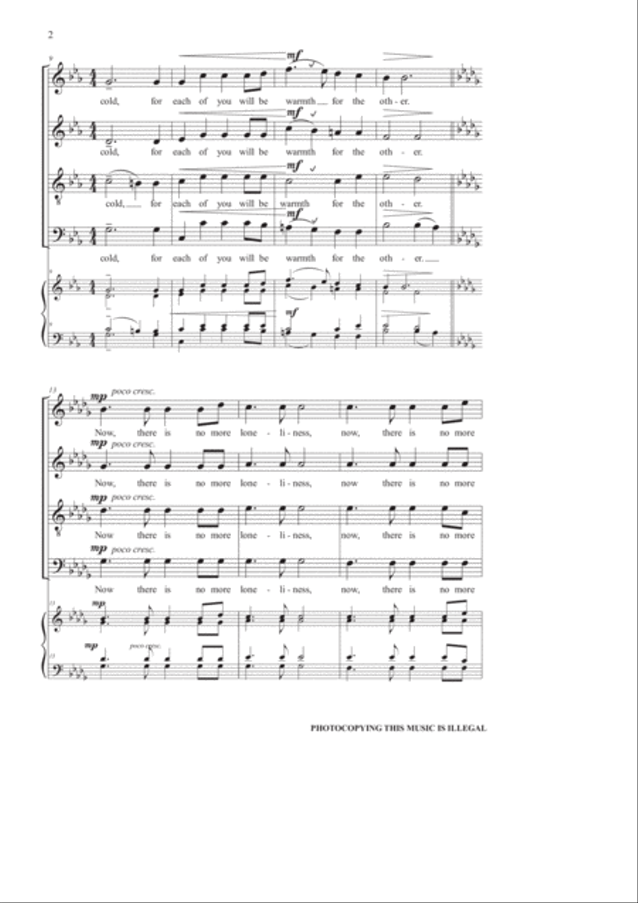 Now You Will Feel No Rain 4-Part scores gallery preview page 3