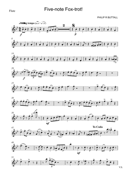 Five-note Fox-trot! (Wind Quintet) - Set of Parts [x5]