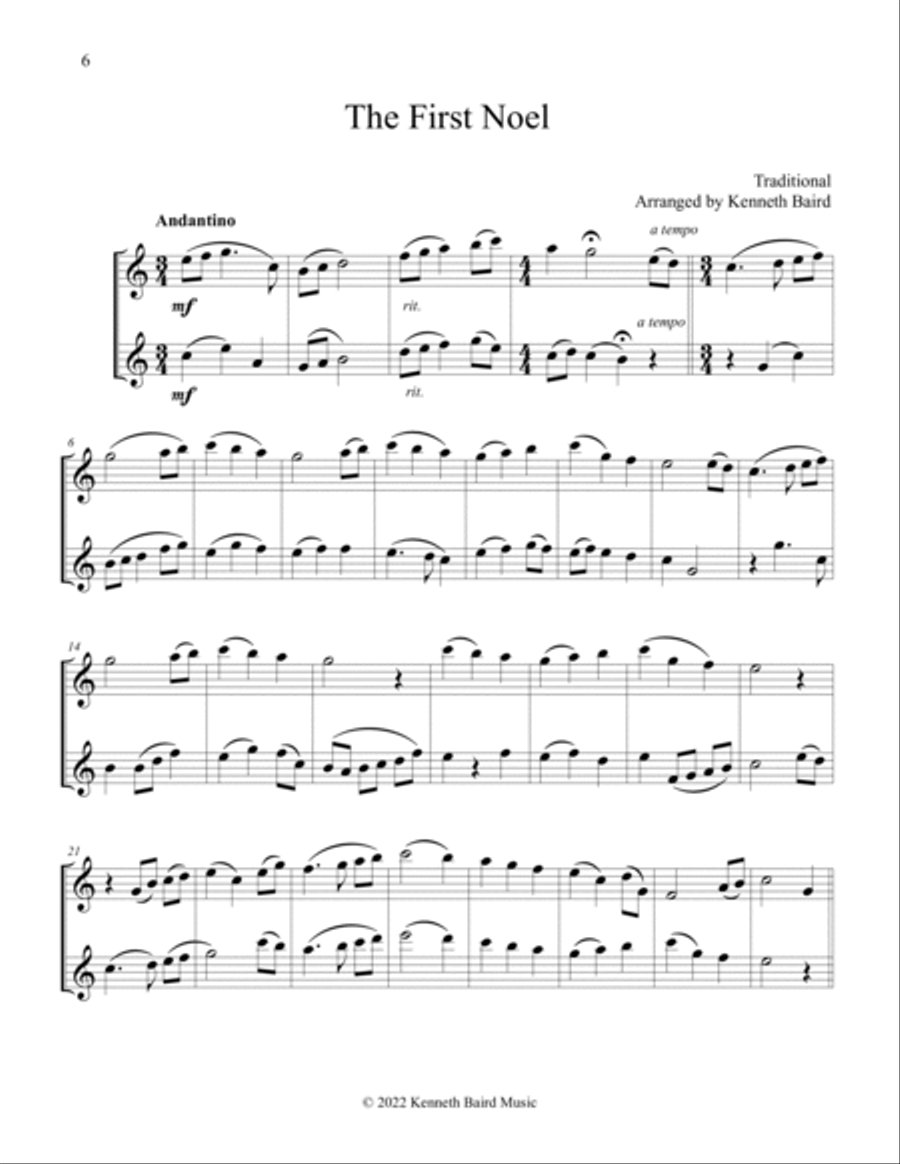 Christmas Duets for Intermediate Flute Players ...and Beyond Flute Duet scores gallery preview page 6