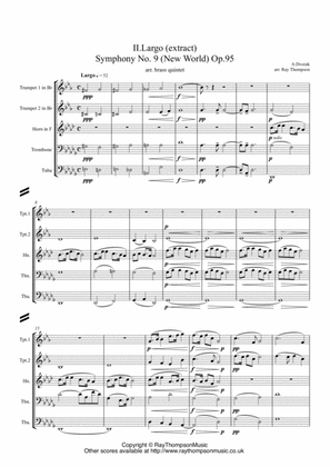 Dvorak: Largo (extract) from Symphony No.9 (New World) Op.95 (horn feature) - brass quintet
