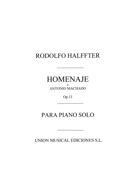 Homenaje A Antonio Machado Op.13