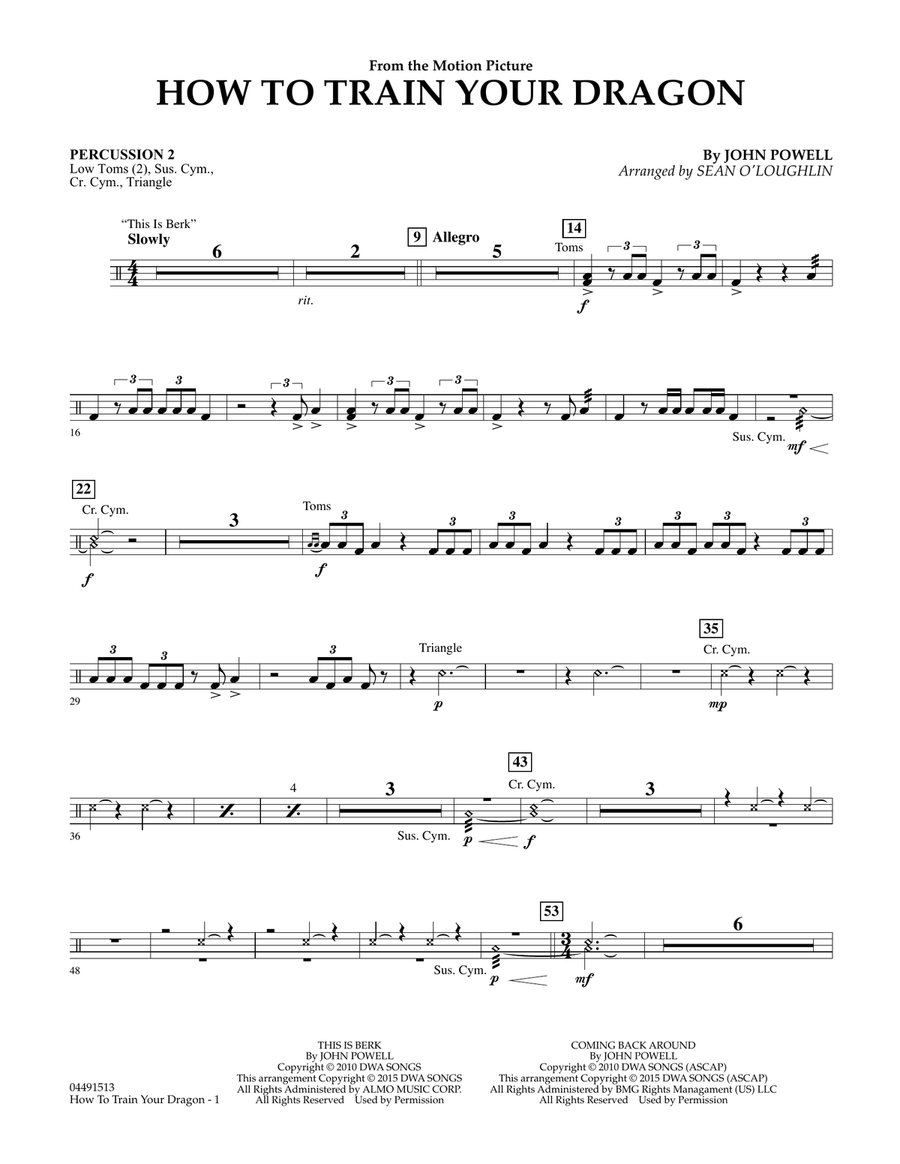 Book cover for How to Train Your Dragon - Percussion 2