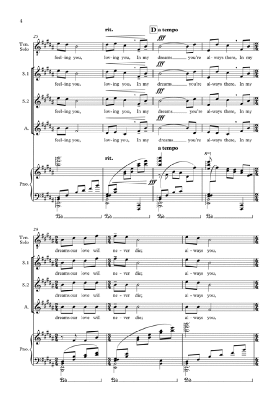 In My Dreams Choir scores gallery preview page 4