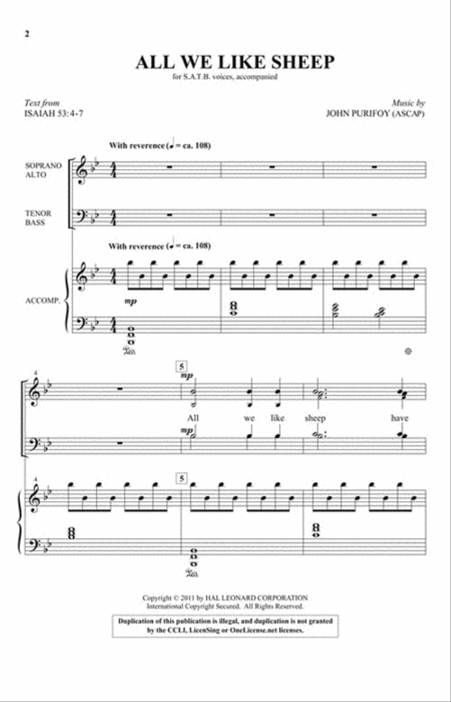 All We Like Sheep 4-Part scores gallery preview page 2