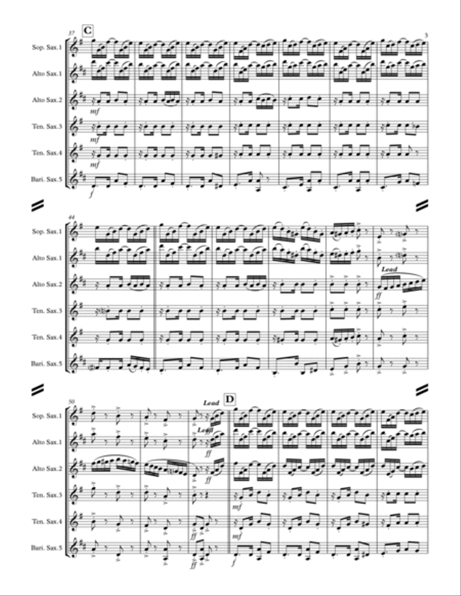 Tico-Tico no fubá (for Saxophone Quintet SATTB or AATTB) Saxophone Quintet scores gallery preview page 4