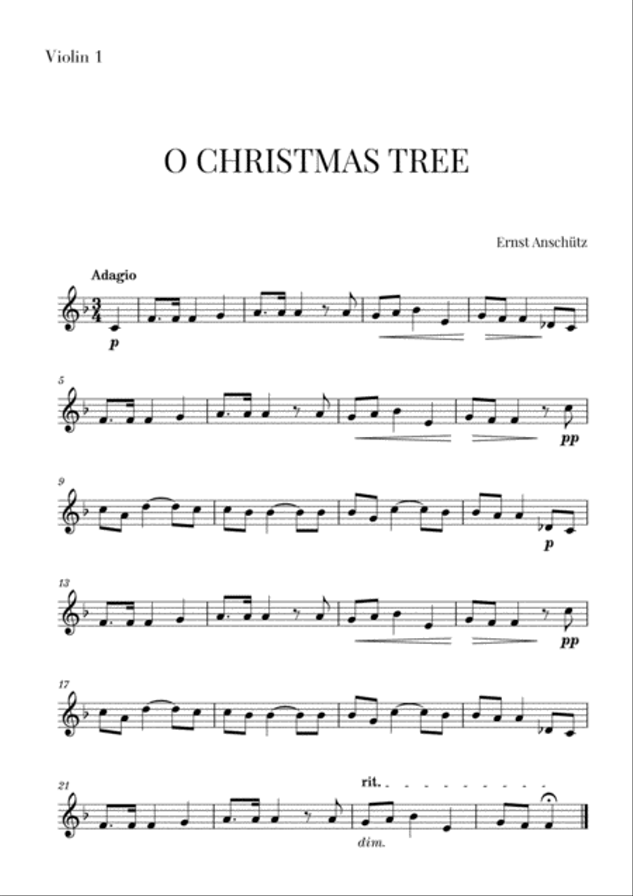 O Christmas Tree for String Quartet and Piano Cello scores gallery preview page 4