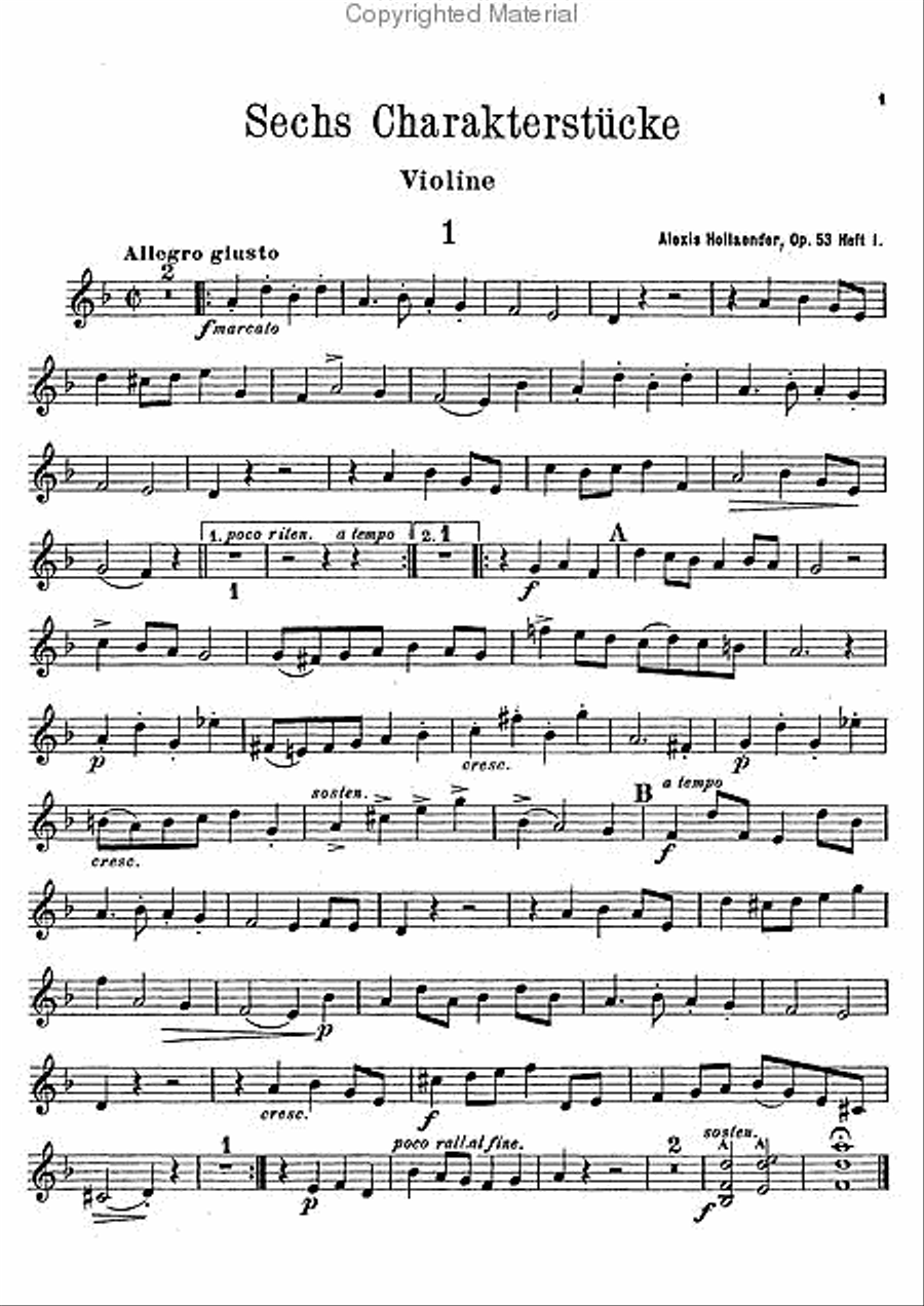 Sechs Charakterstucke, Op. 53 A Clarinet scores gallery preview page 4