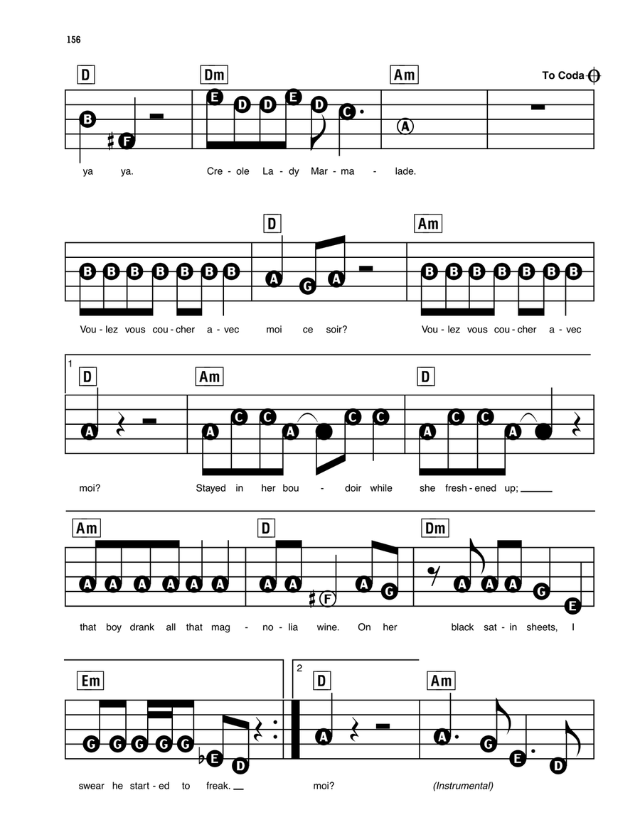 Lady Marmalade Electronic Keyboard scores gallery preview page 2
