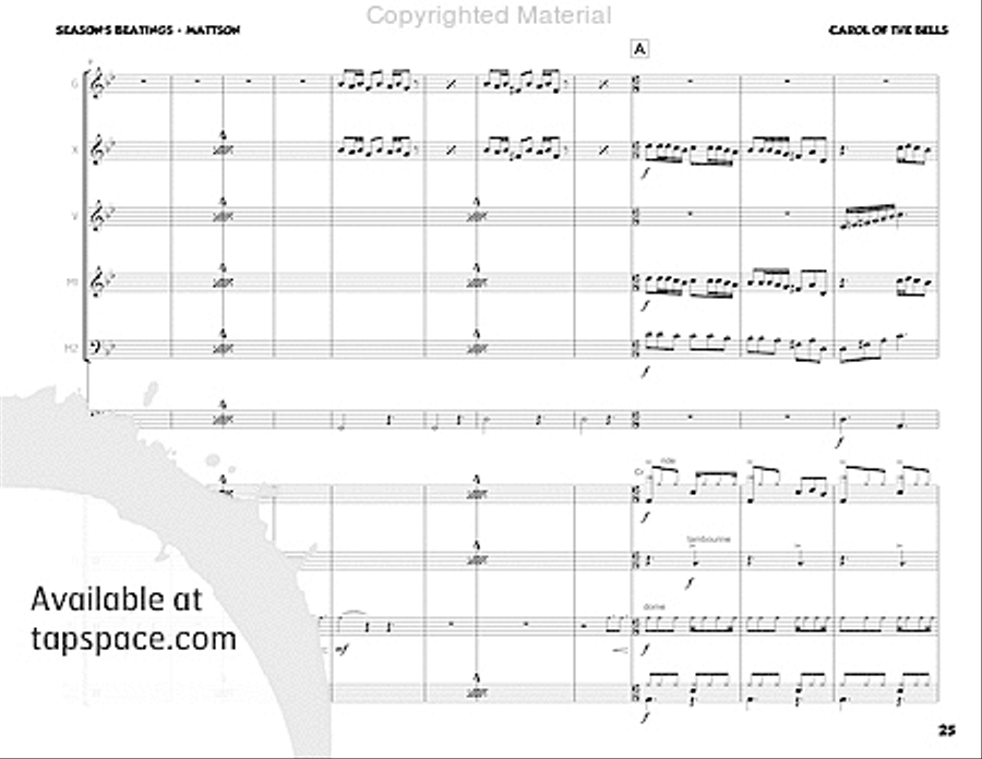 Season's Beatings Percussion Ensemble scores gallery preview page 41
