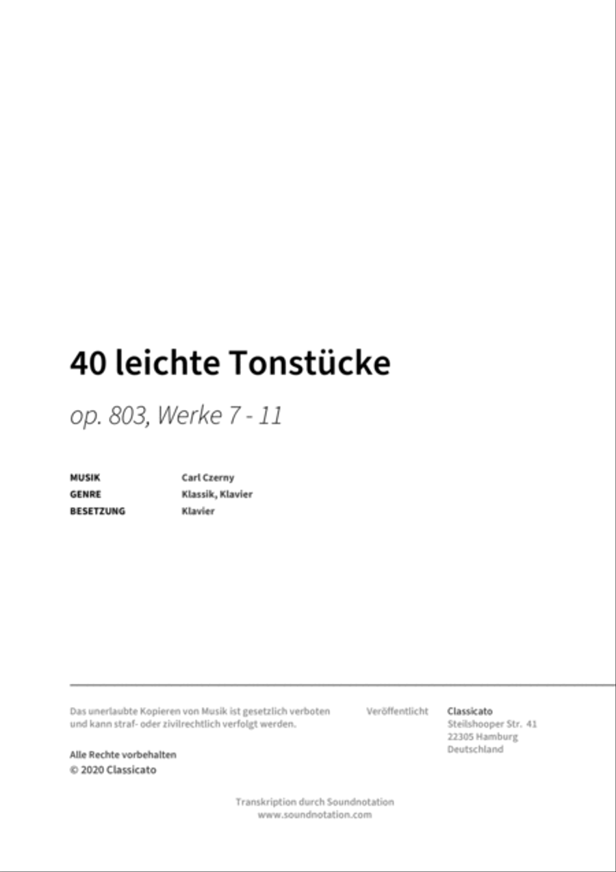 40 leichte Tonstucke 40 leichte Tonstucke Piano scores gallery preview page 2