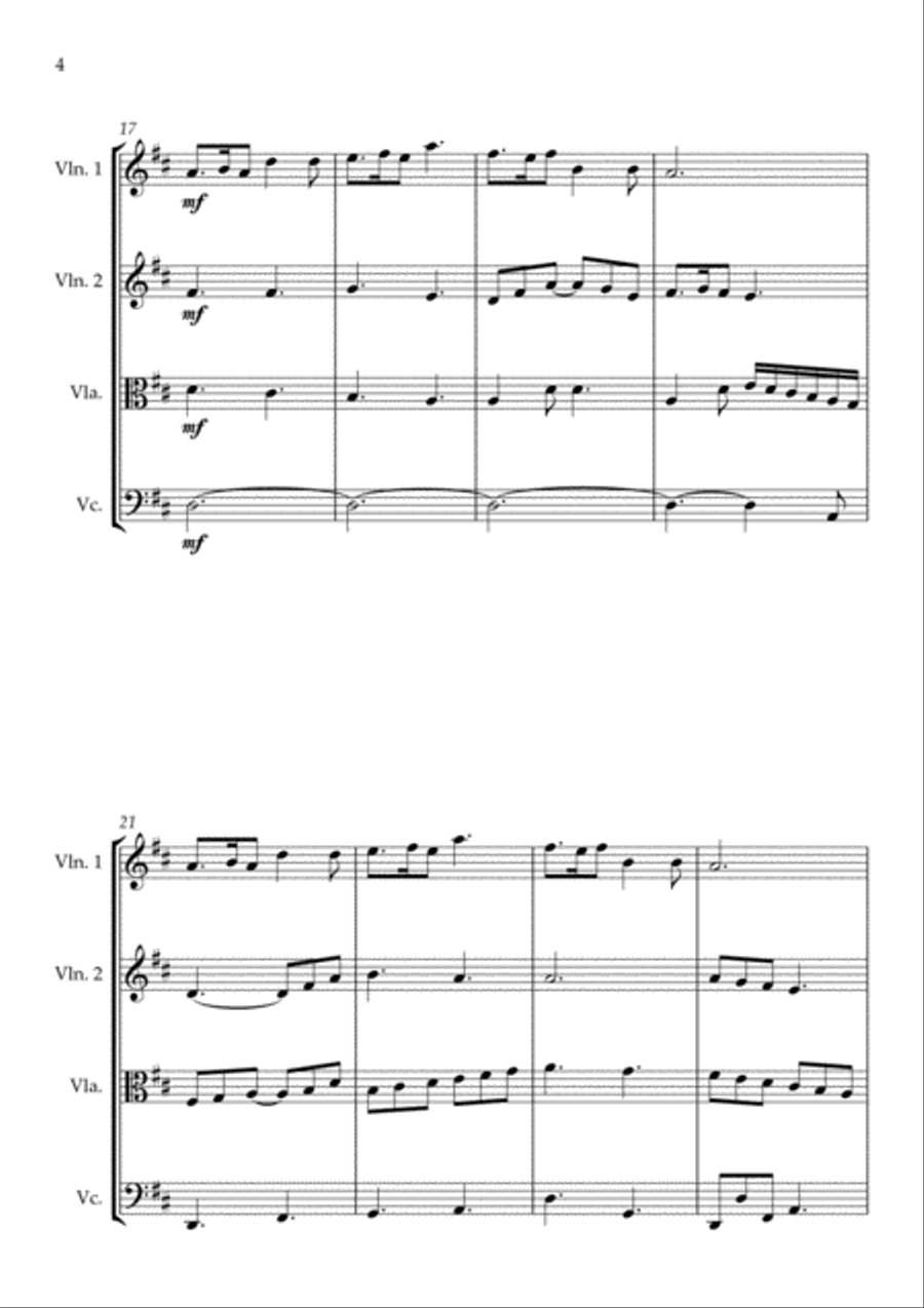The Skye Boat Song (Theme from Outlander) - for String Quartet String Quartet scores gallery preview page 4