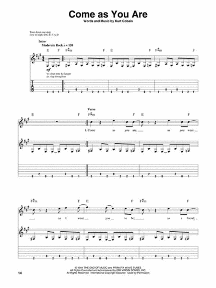 Nirvana Nirvana Guitar Tablature scores gallery preview page 4