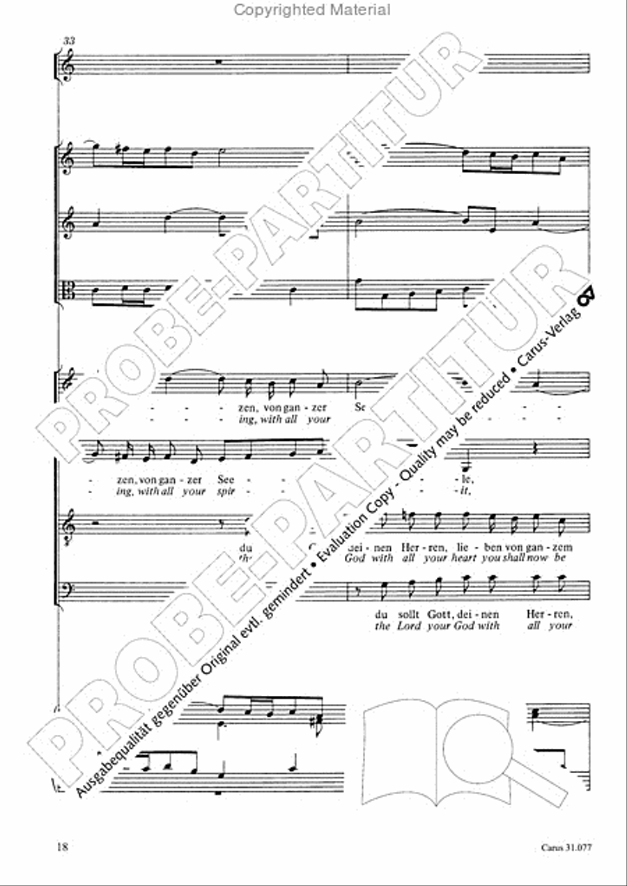 The Lord your God you shall now be loving (Du sollt Gott, deinen Herren, lieben) 4-Part scores gallery preview page 19