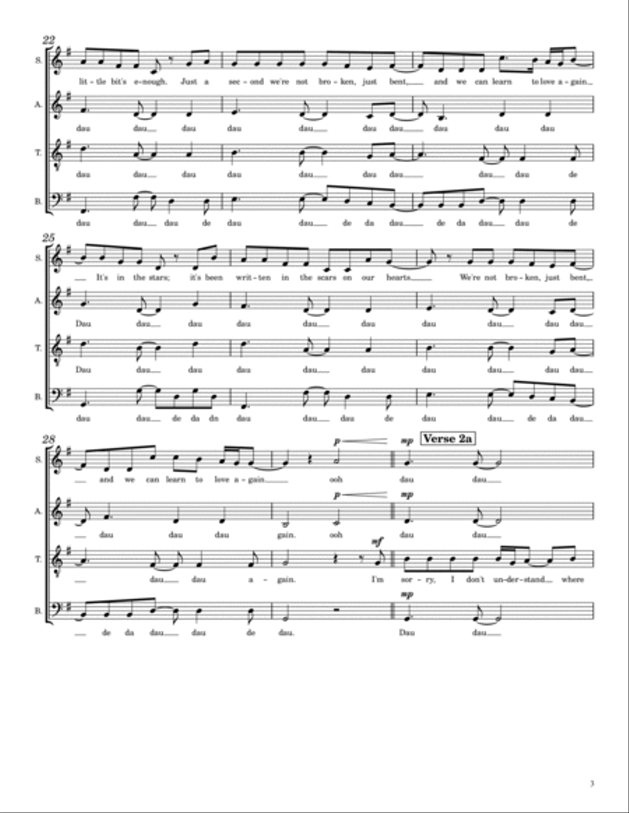 Just Give Me A Reason A Cappella scores gallery preview page 3