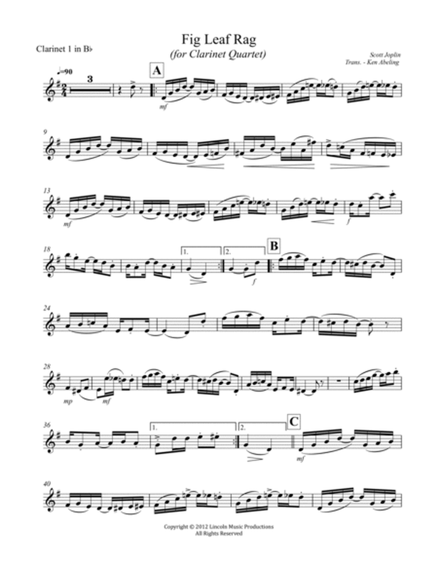 Joplin - “Fig Leaf Rag” (for Clarinet Quartet) image number null