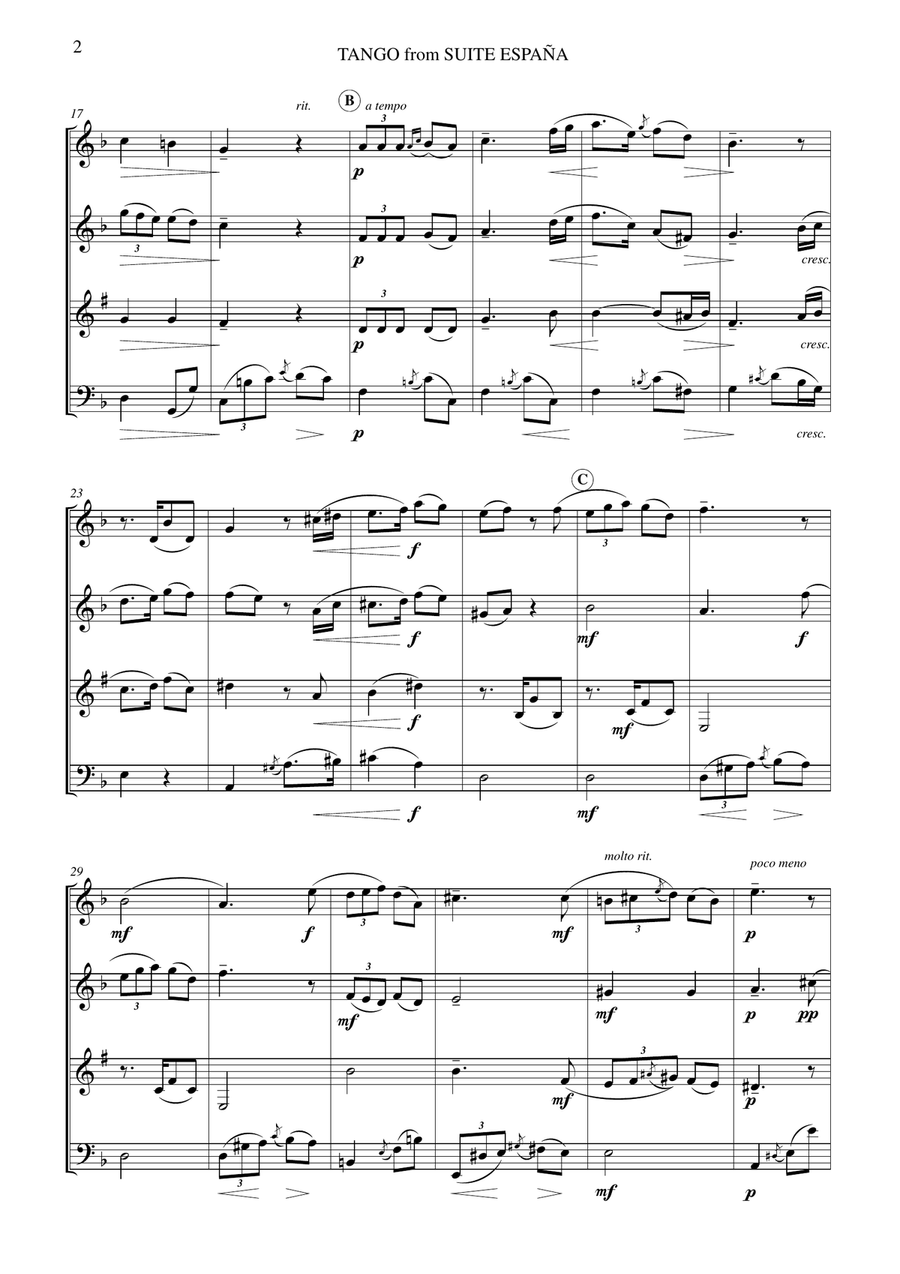 Tango from España Woodwind Quartet scores gallery preview page 2