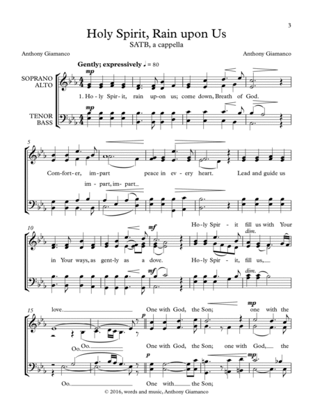 Holy Spirit, Rain upon Us (SATB a cappella) image number null