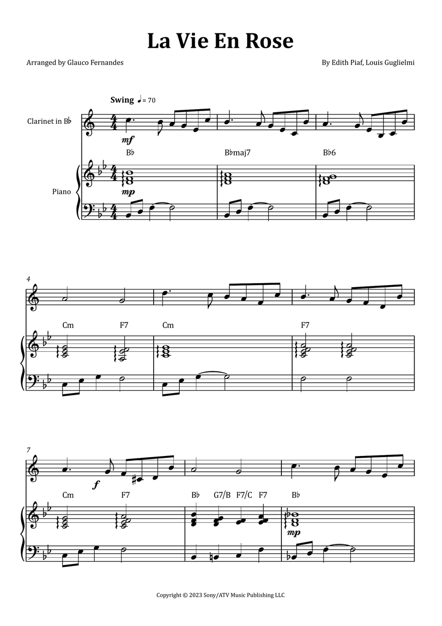 La Vie En Rose Chamber Music scores gallery preview page 1