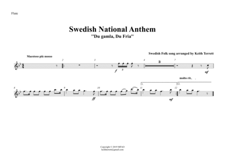 Swedish National Anthem for Symphony Orchestra (Kt Olympic Anthem Series) image number null