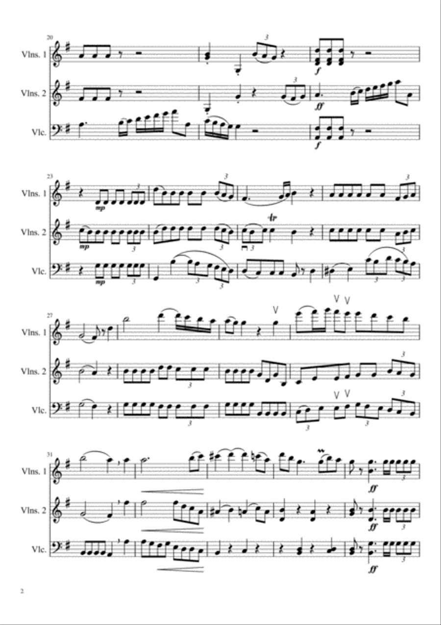 String Trio - In the Style of Mozart String Duet scores gallery preview page 2