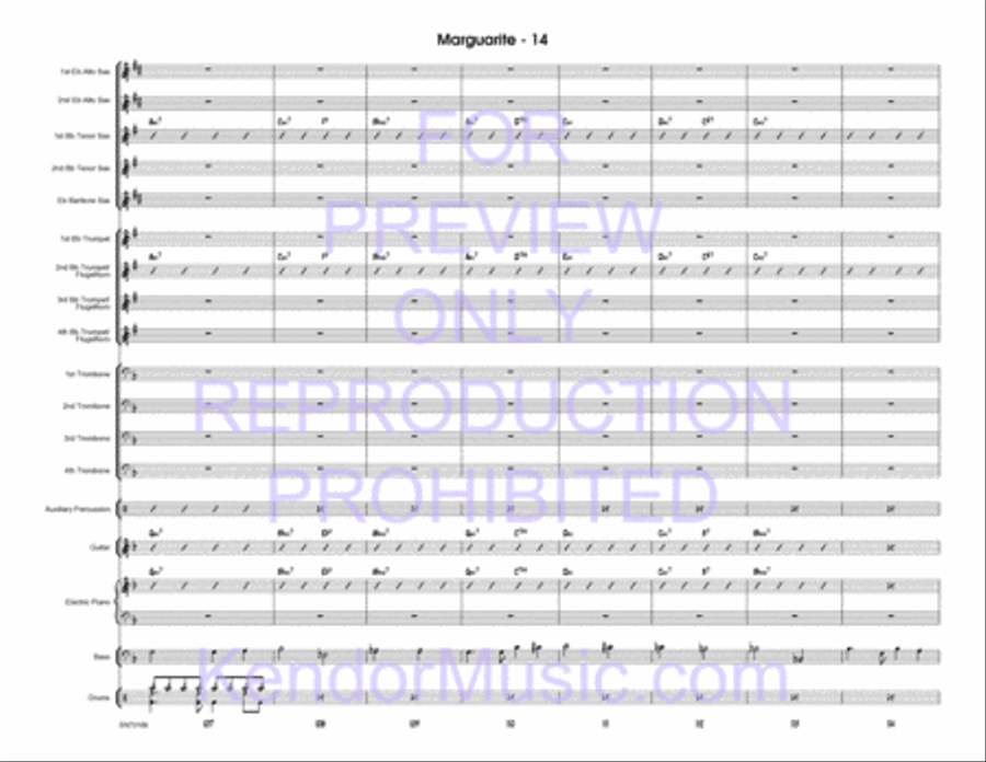 Marguarite (Full Score) Jazz Ensemble scores gallery preview page 15