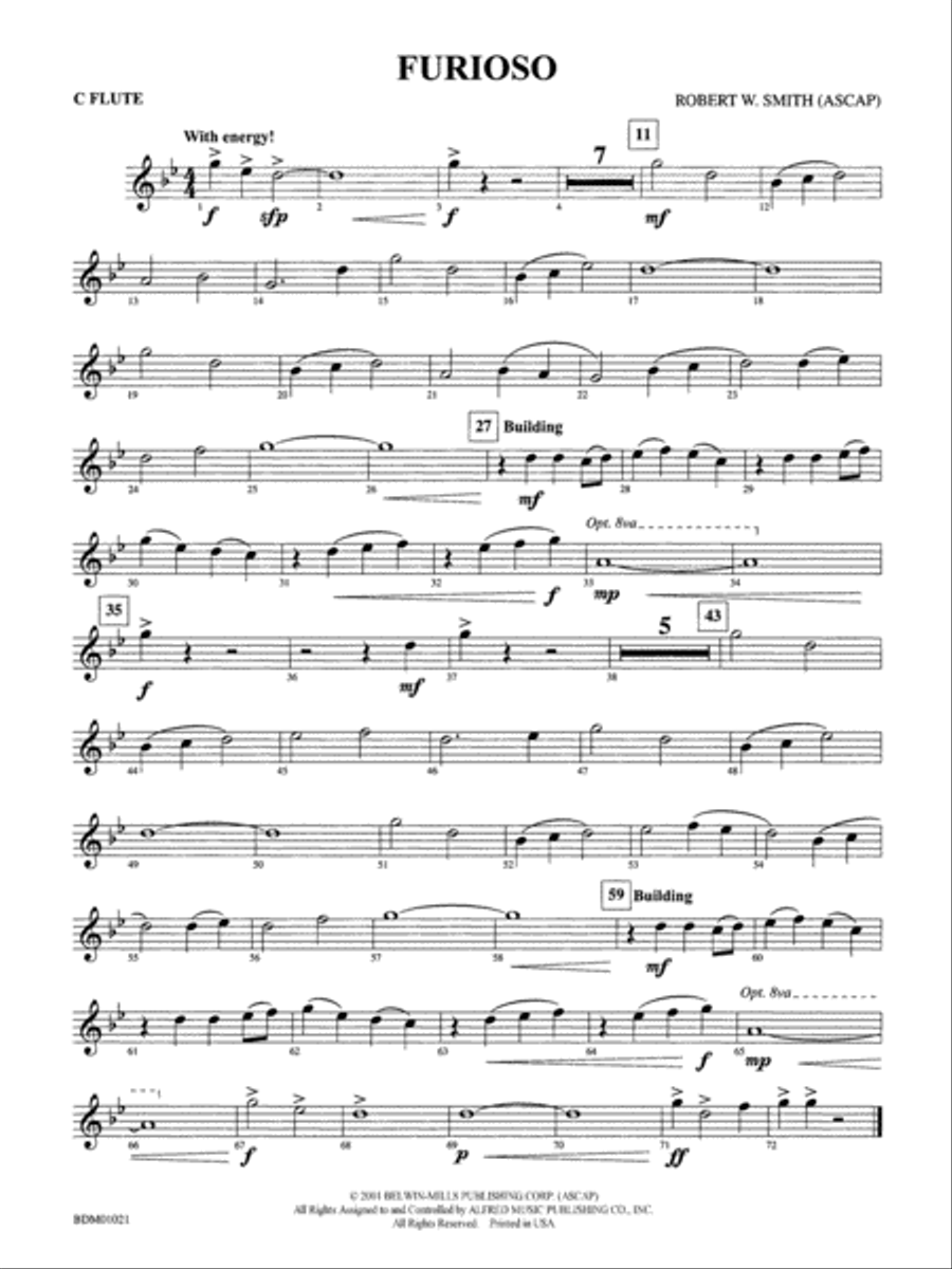Furioso: Flute Concert Band scores gallery preview page 1